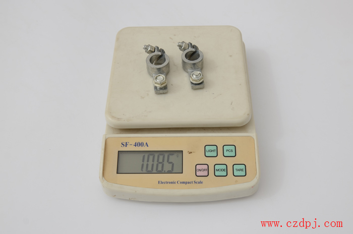 锌合金电瓶夹重量展示图